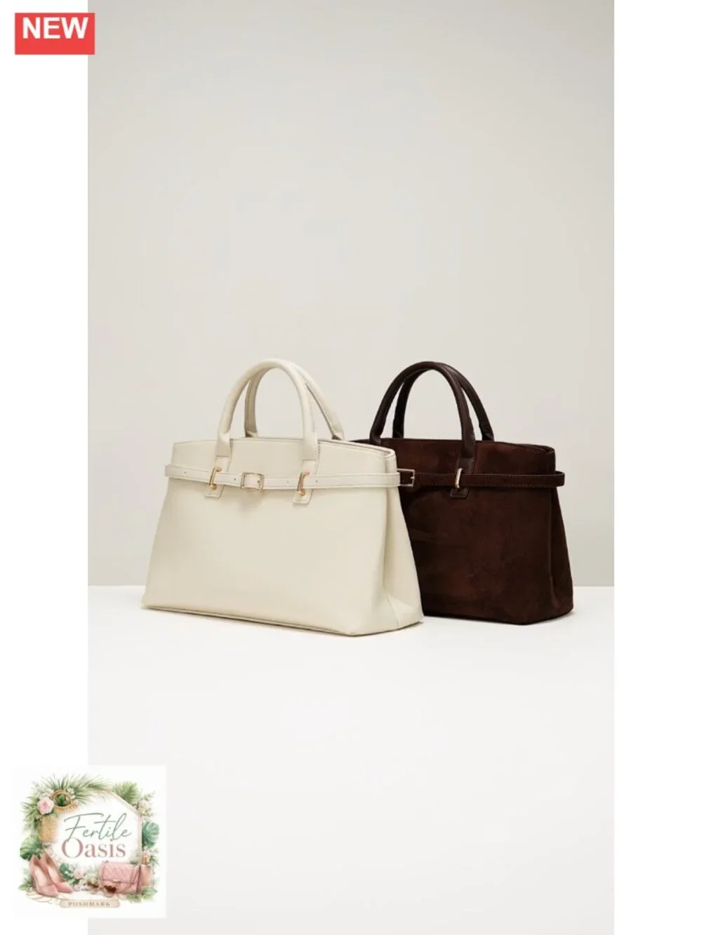 Vegan Leather Satchel Bag Women Structured Work Tote Handbag Removable Strap